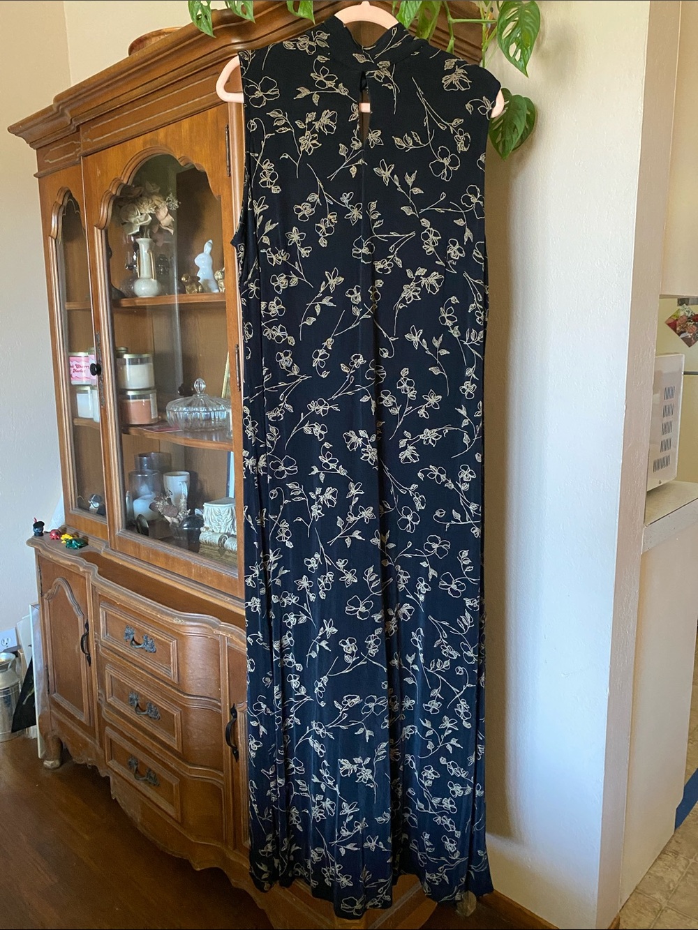 Floral Sleeveless Wide-Leg Jumpsuit - Black/Cream